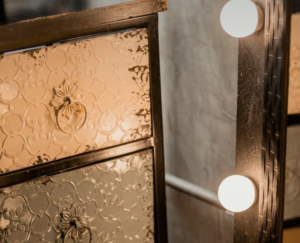 Vintage dresser with vanity lights